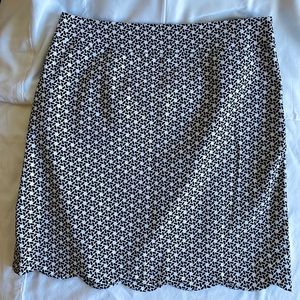 White and Black Scalloped Skirt - Talbots
